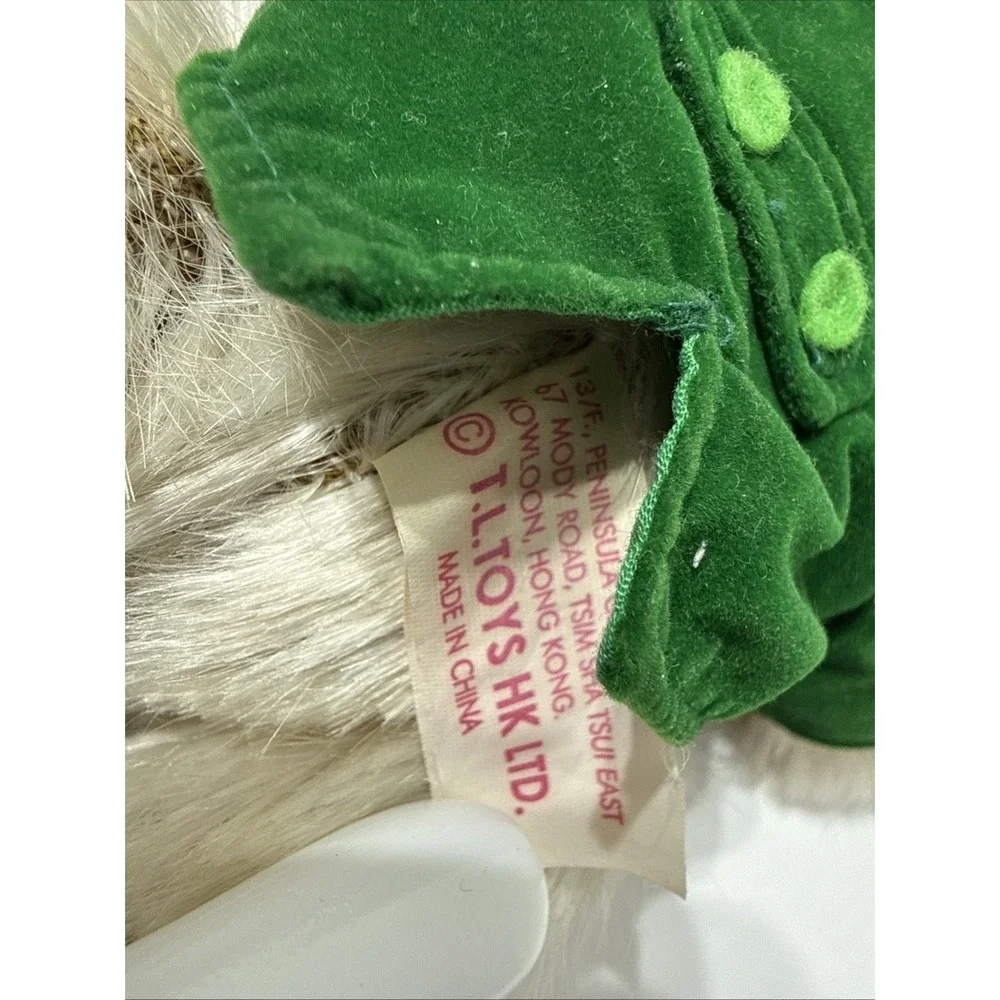 ST. PATRICK'S DAY Jointed Stuffed Mohair Bear Toy Top Hat Vest  T.L. Toys 9